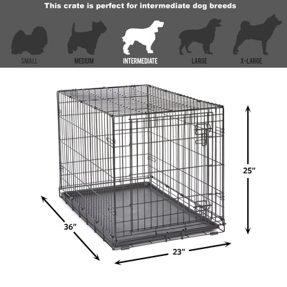 MidWest Homes for Pets 36-Inch New World Crate for Medium-Large Breeds, 41-70 lbs, Single Door Folding Dog Crate, Leak-Proof Tray & Secure Latch, Portable, Durable & Easy to Assemble 🍁 All In One Marketplace Canada