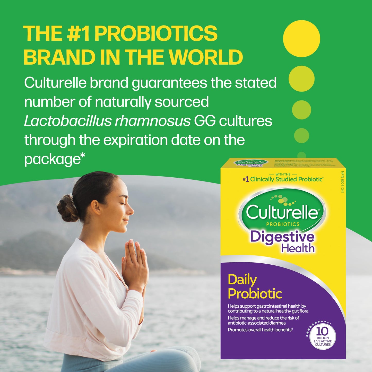 Culturelle Daily Digestive Health Daily Probiotic for Men and Women | With 100% Naturally Sourced Lactobacillus GG Strain †††††† | Pharmacist Recommended ††††† | Gluten Free and Vegan | 30 Count Capsules Culturelle