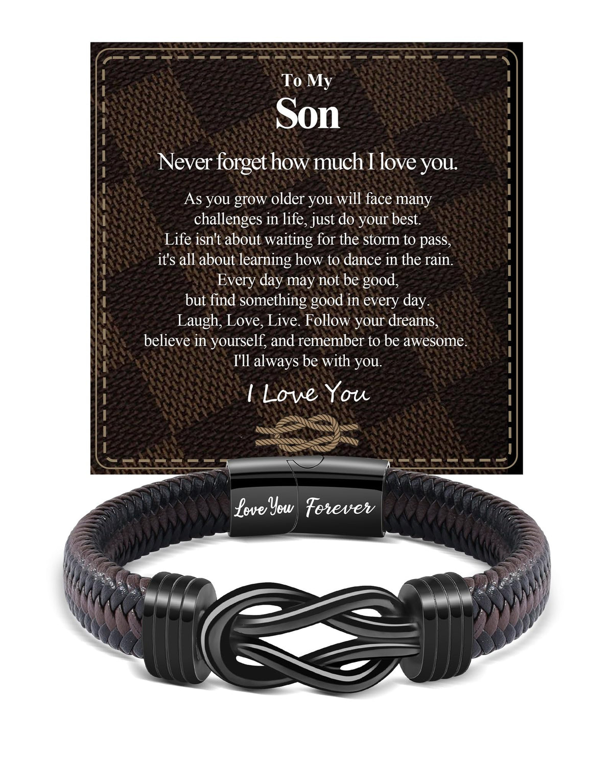 BOCHOI To My Son Bracelet Son Gifts from Mom Dad Infinity Knot Men Bracelet 🍁 All In One Marketplace Canada