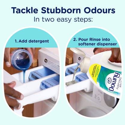 Downy Purifying Rinse Laundry Odour Remover, Cool Cotton Scent, Fabric Softener and Laundry Odour Removal Rinse, Fights Odours at the source, HE Compatible, 1.83 L