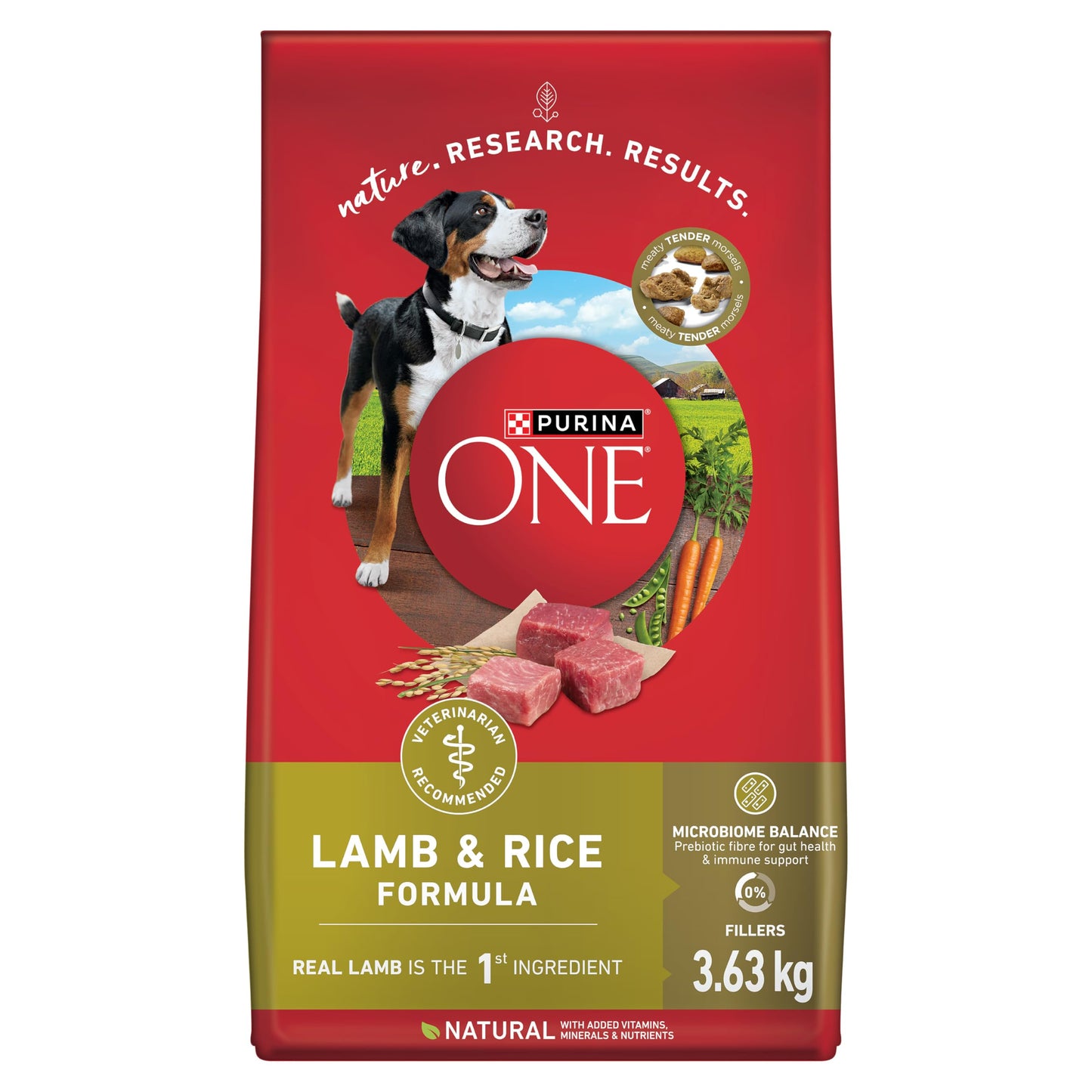 Purina ONE Dry Dog Food, Microbiome Balance with Lamb & Rice 3.63kg