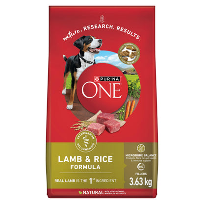Purina ONE Dry Dog Food, Microbiome Balance with Lamb & Rice 3.63kg