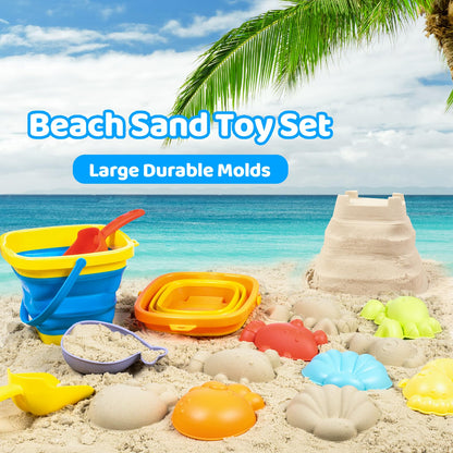 Kids Sand Beach Toys for Kids 3-10 with Collapsible Bucket and Shell Bags 🍁 All In One Marketplace Canada