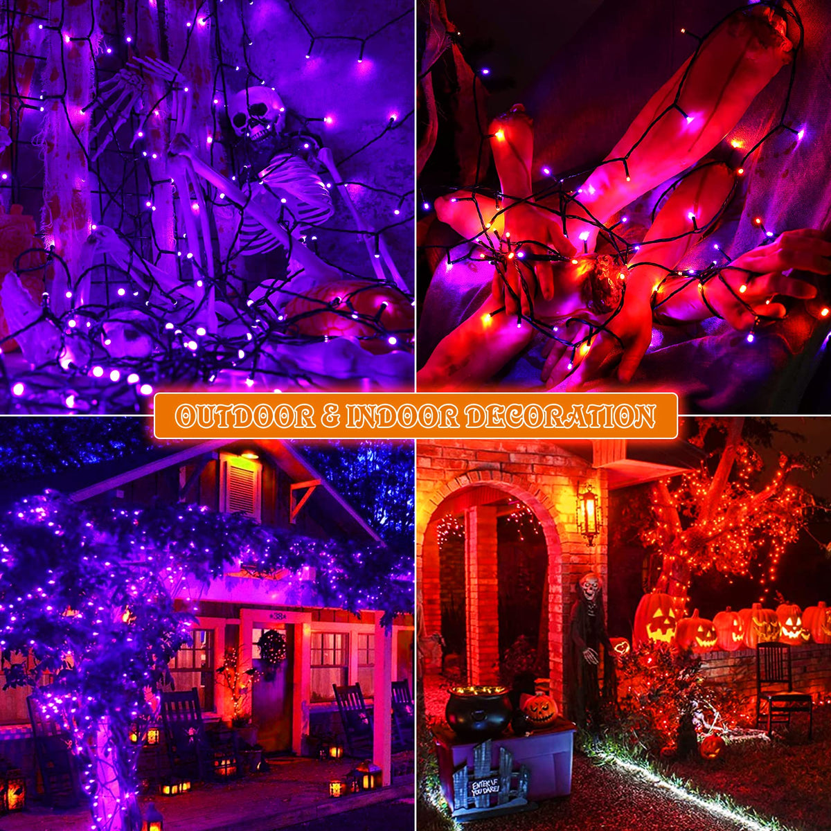 MZD8391 105FT 300LED Halloween Light, Orange Purple Christmas Light 🍁 All In One Marketplace Canada