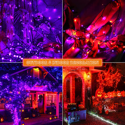 MZD8391 105FT 300LED Halloween Light, Orange Purple Christmas Light 🍁 All In One Marketplace Canada