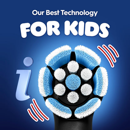 Oral-B iO Kids Limited Rechargeable Electric Powered Toothbrush, Spiderman with 1 Gentle Care Brush Head - Automatic Pressure Sensor to Protect Gums - 3 Cleaning Settings - 2 Min Music Timer - Travel Case - 28 Day Battery Life Oral-B
