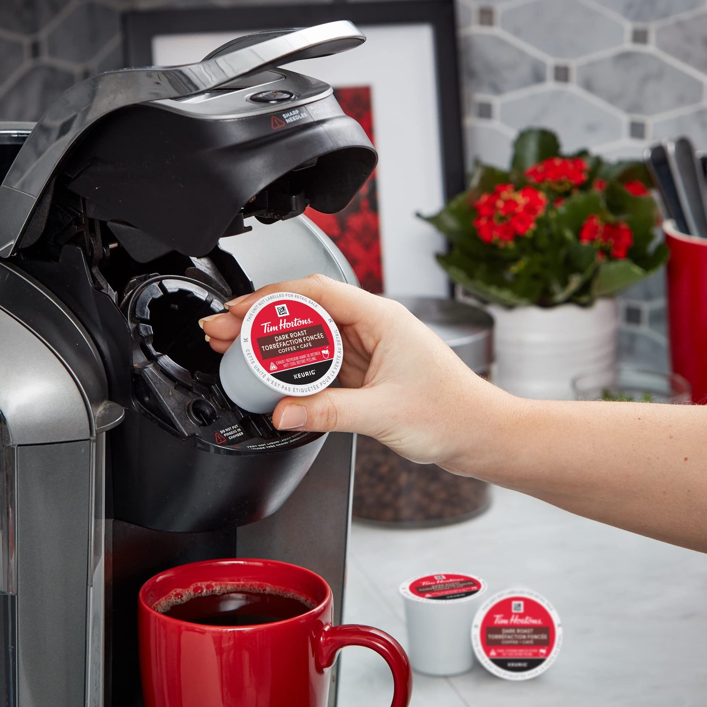 Tim Hortons Dark Roast Coffee, Single Serve Keurig K-Cup Pods, 48 Count