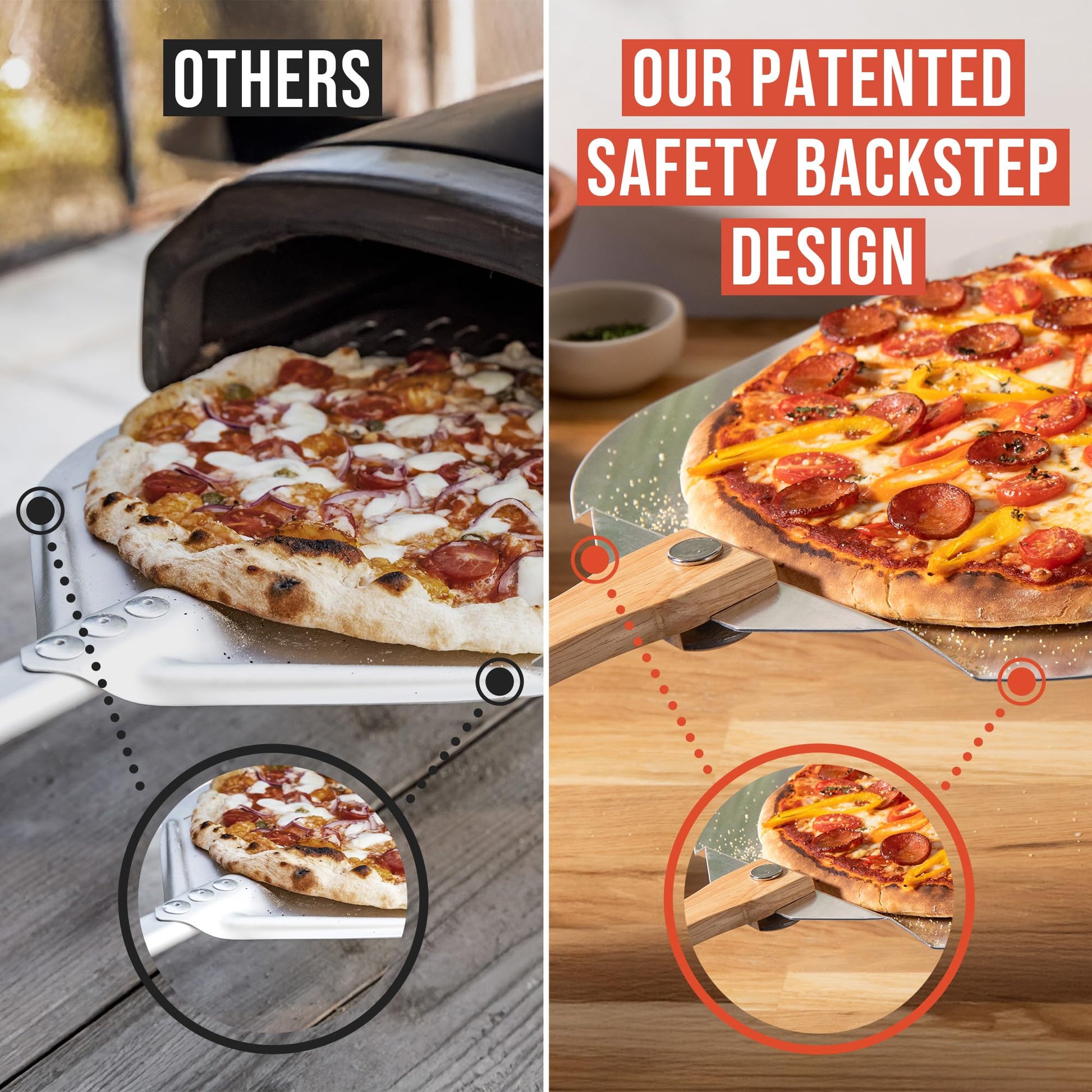 Chef Pomodoro Aluminum Metal Pizza Peel with Foldable Wood Handle for Easy Storage 12-Inch x 14-Inch, Gourmet Luxury Pizza Paddle for Baking Homemade Pizza Bread - Available at All In One Marketplace Canada