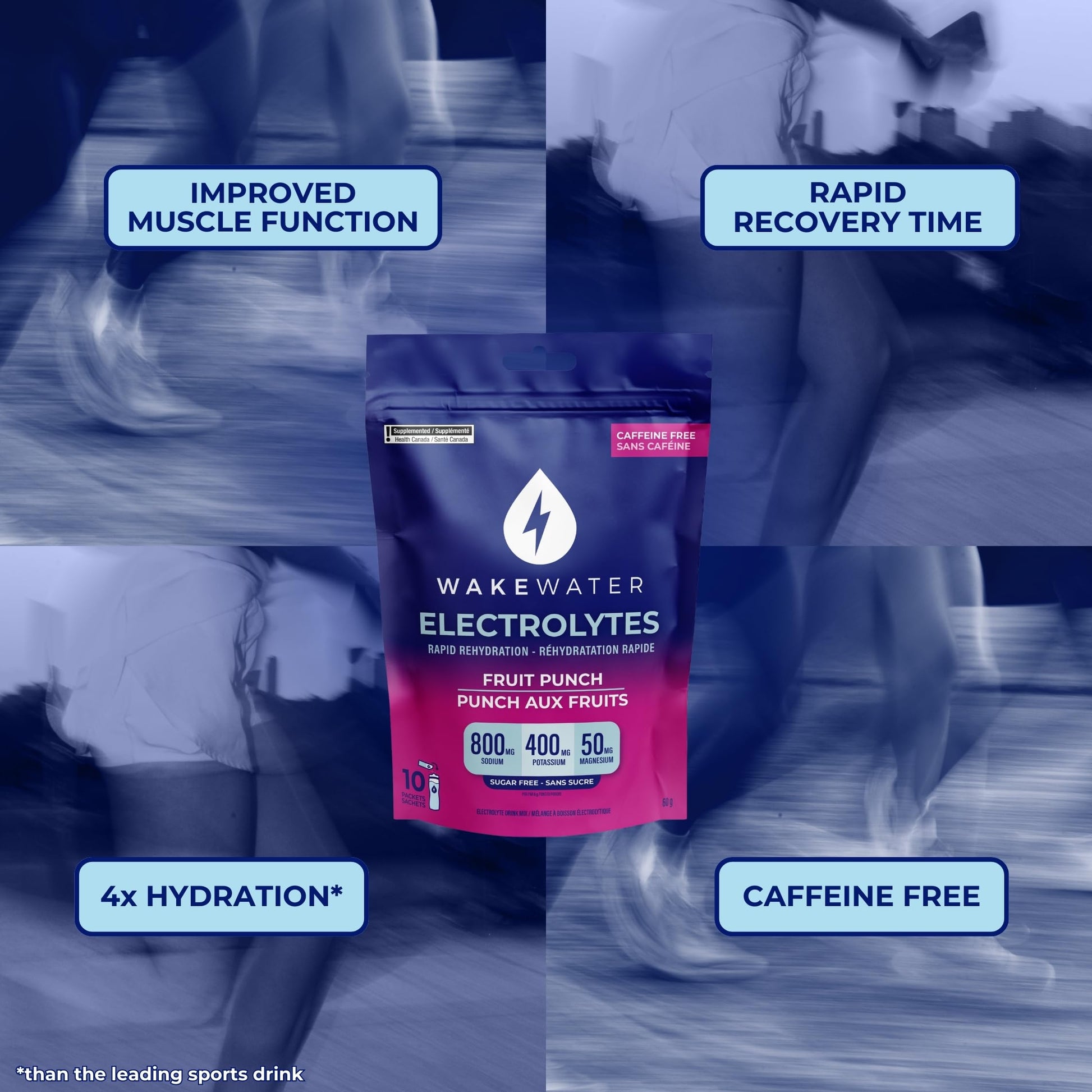 Wake Water Sugar Free Electrolyte Packets, Hydration Powder, Keto & Paleo Friendly Electrolyte Drink Mix, Fasting Hydration Packs, Travel Essentials, Pack of 10 (6g Each) (6 g (Pack of 10), Fruit Punch)