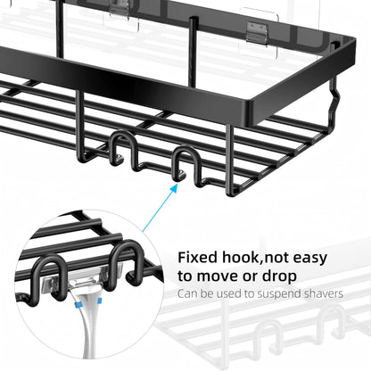 MOFOROCO 3-Pack Shower Caddy Basket Shelf with Soap Holder, No Drilling Traceless Adhesive Shower Wall Shelves, Rustproof Black Bathroom Shower Storage Organizer