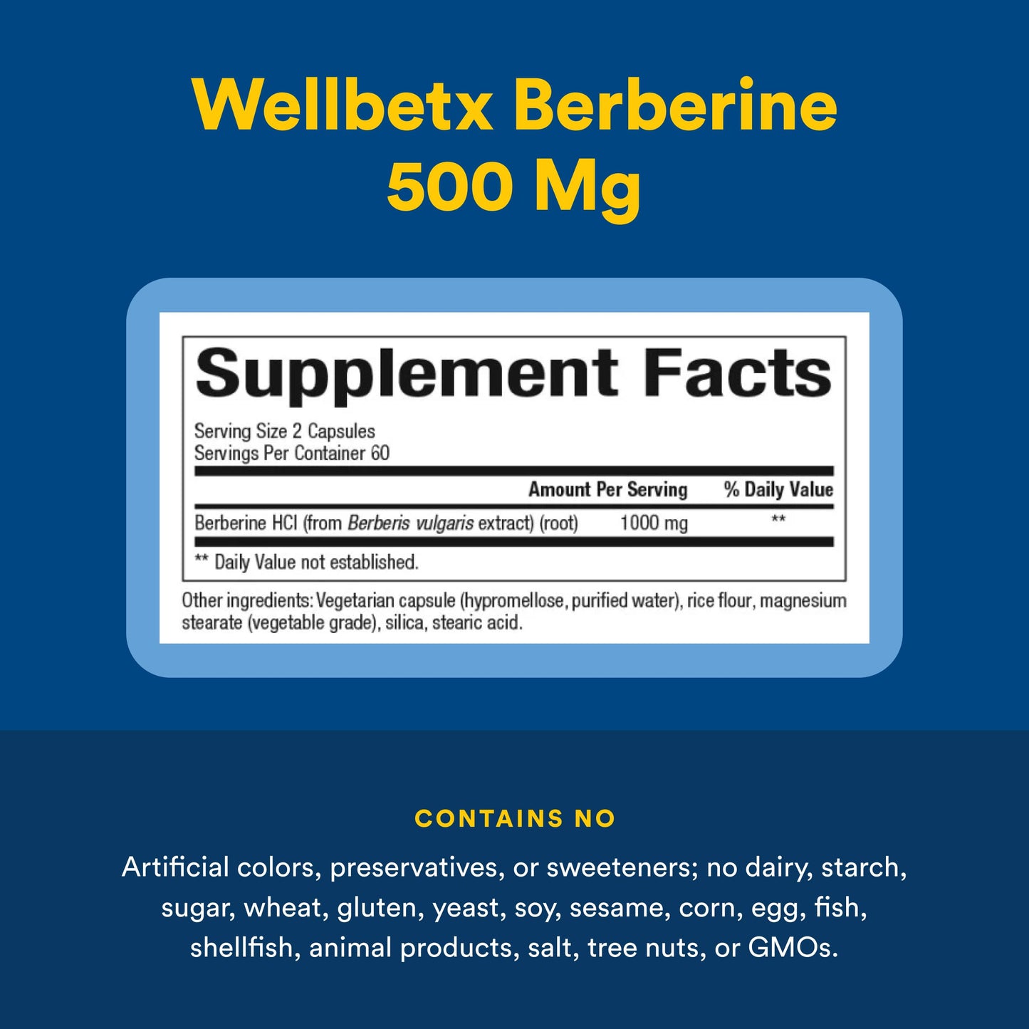 Natural Factors - WellBetX Berberine 500 mg, 120 capsules - Available at All In One Marketplace Canada