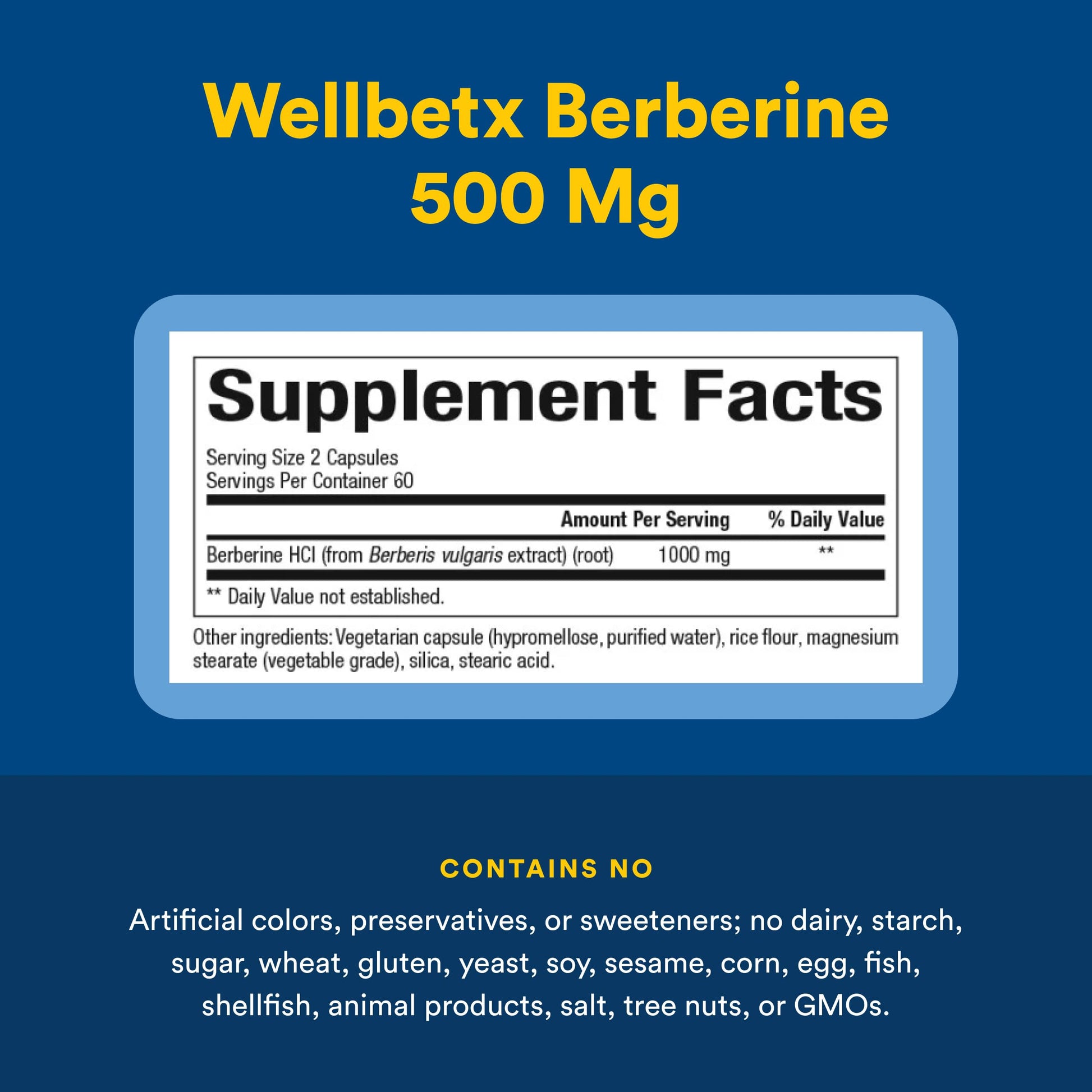 Natural Factors - WellBetX Berberine 500 mg, 120 capsules - Available at All In One Marketplace Canada