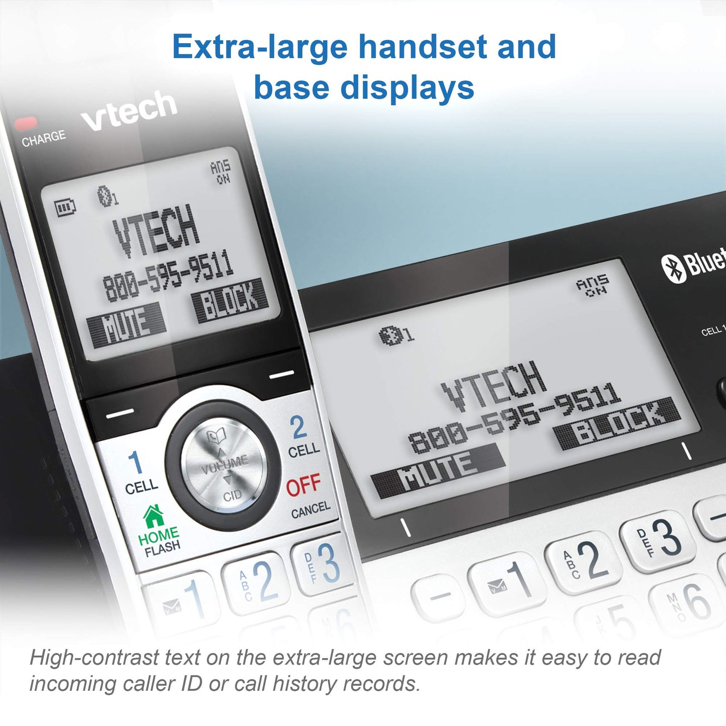 VTech IS8151-5 Answering System with 5 Handsets, Connect to Cell and Super Long Range (IS8151-5S) VTech