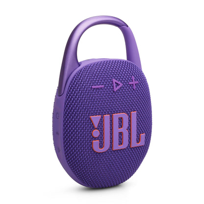 JBL Clip 5 - Ultra-Portable, Waterproof and Dustproof Bluetooth Speaker, Integrated Carabiner, Up to 12 Hours of Play, Made in Part with Recycled Materials (Purple)