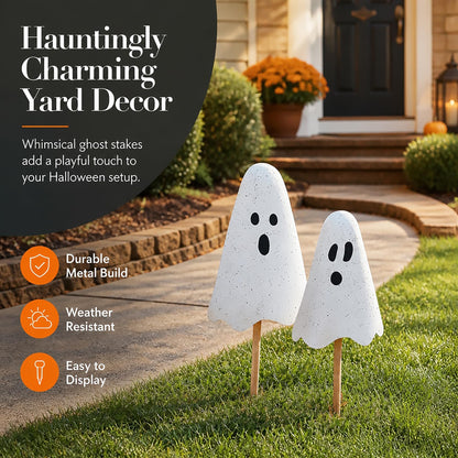 Pancartes de jardin fantômes en métal pour Halloween Mud Pie, 24 po, 20 po