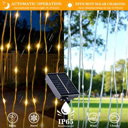 Solar Curtain Lights Outdoor, 300 LED Garden Fairy String Lights 🍁 All In One Marketplace Canada