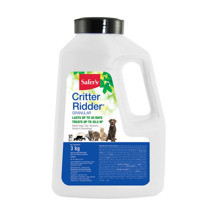 Safer's 3242CAN Critter Ridder Animal Repellent Granules - Repels raccoons, skunks, dogs, cats, squirrels, groundhogs, 3kg