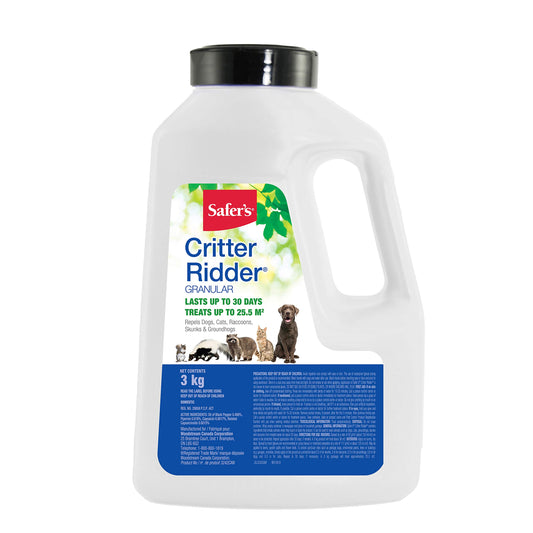 Safer's 3242CAN Critter Ridder Animal Repellent Granules - Repels raccoons, skunks, dogs, cats, squirrels, groundhogs, 3kg