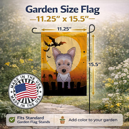 Caroline's Treasures BB1790GF Halloween Yorkie Puppy Garden Size Flag, Small, Multicolor