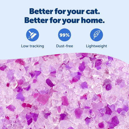 ScoopFree Premium Lavender Scent Crystal Litter, Superior Odor Control, Absorbs 5X Faster, Low Tracking for Less Mess, Lasts up to 2 Months, Lightly Scented (8 lb Bag)
