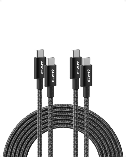 Anker USB C to USB C Cable (10FT, 2Pack), Type-C 100W Charger Cord Fast Charging for iPhone 17/16 Series,MacBook Pro 2020,Pixel and More(USB 2.0,Black) - Available at All In One Marketplace Canada