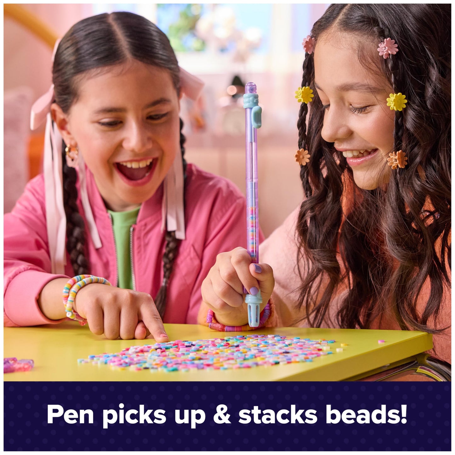 Cool Maker Stack'd Heishi Studio Bracelet Making Kit with Easy Beading Pen & over 1200 Beads, Makes 15 Bracelets, Arts and Crafts Toys for Girls Ages 7 and Up