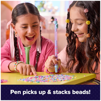 Cool Maker Stack'd Heishi Studio Bracelet Making Kit with Easy Beading Pen & over 1200 Beads, Makes 15 Bracelets, Arts and Crafts Toys for Girls Ages 7 and Up