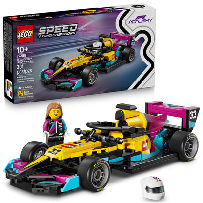 LEGO Speed Champions F1 ACADEMY LEGO Race Car Building Toy - Pretend Play Racing Vehicle with F1 ACADEMY Minifigure - Play & Display Toy Car for Boys & Girls Ages 10+ - Gift Idea for Birthdays - 77258