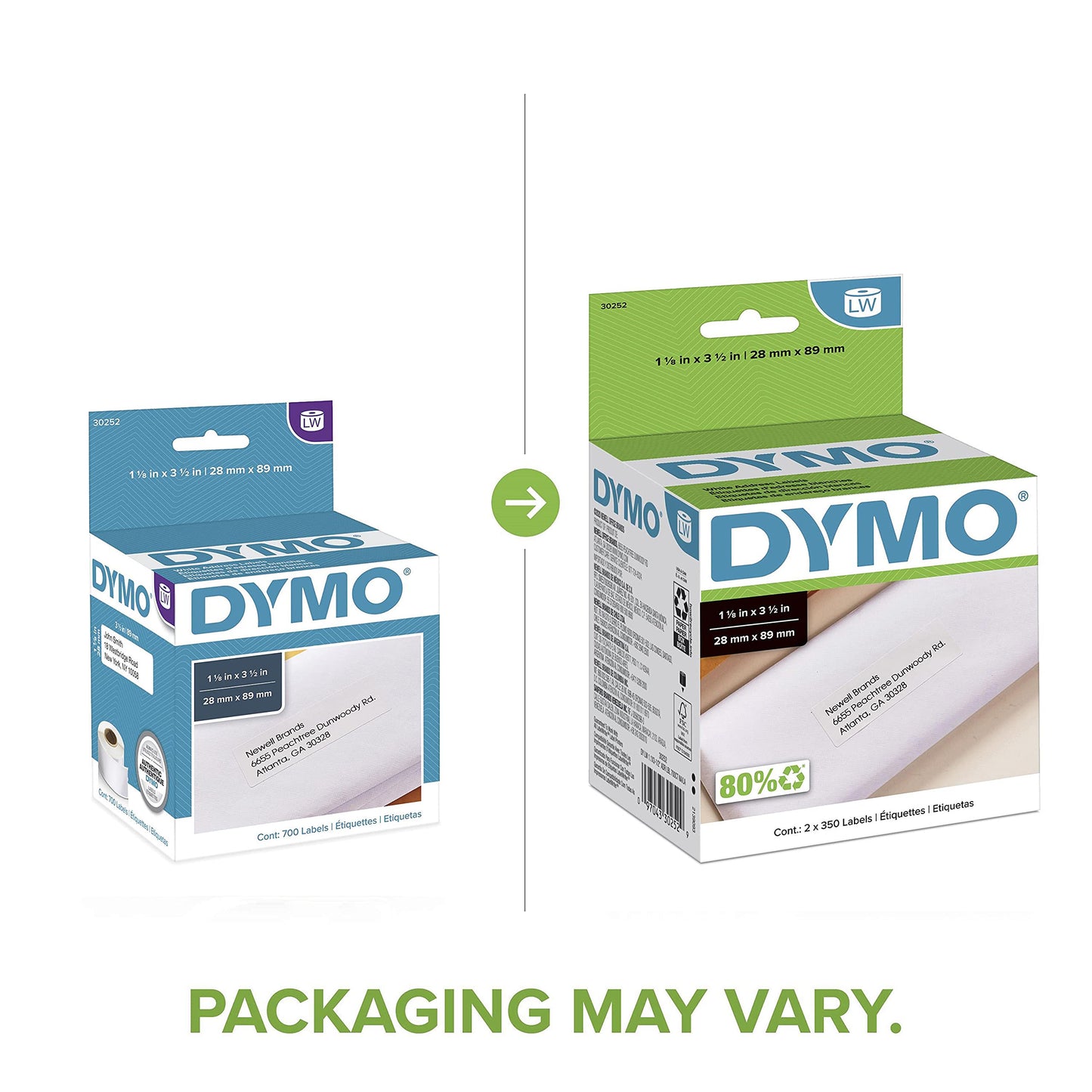 DYMO LW Thermal Printer Labels - 1-1/8 x 3-1/2 Inch Mailing Address Labels for LabelWriter Printers – 700 Count DYMO