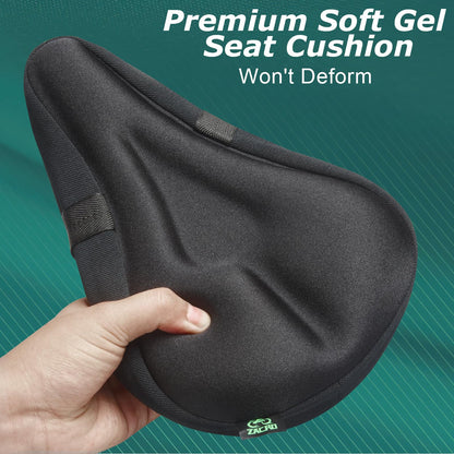 Zacro Gel Bike Seat Cover - Extra Soft Bike Seat Cushion for Men & Women, Padded Exercise Bicycle Seat Cushion Compatible with Peloton, Outdoor & Indoor