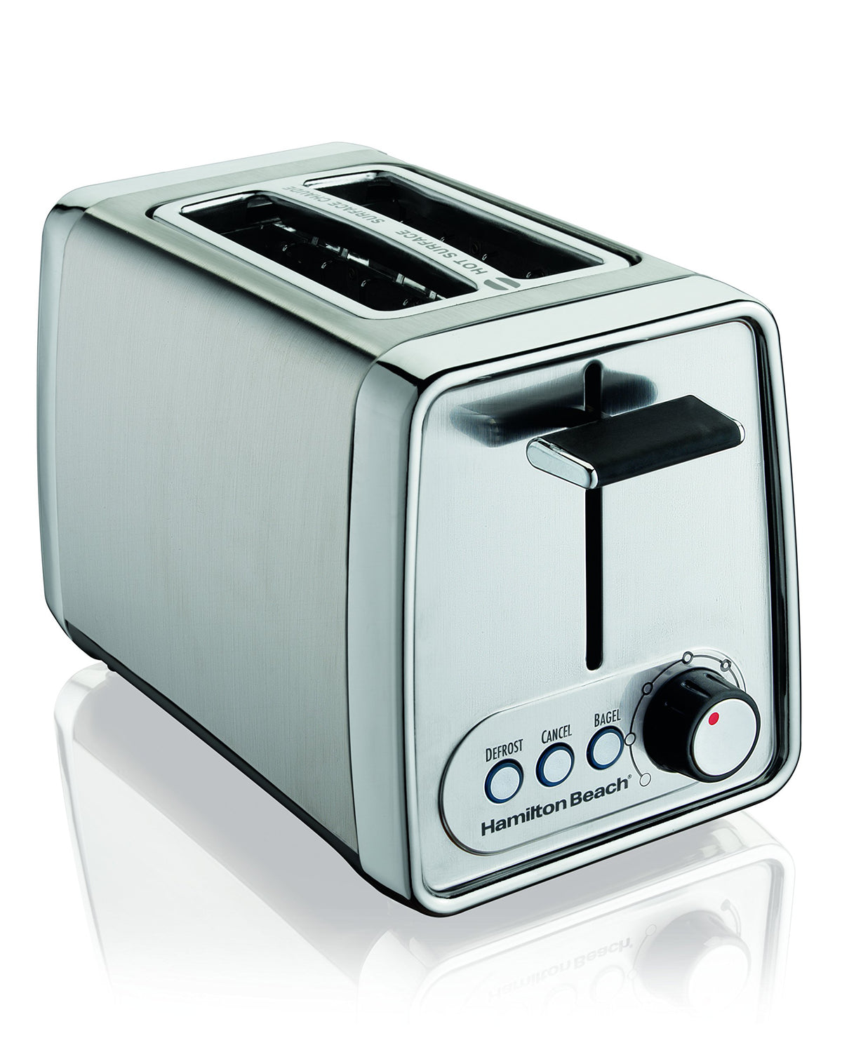 Hamilton Beach 2-Slice Toaster, Chrome, Extra-Wide Slot Toaster with Bagel & Defrost Functions, Shade Selector, Cancel Button, Toast Boost, Auto Shutoff, 22791C