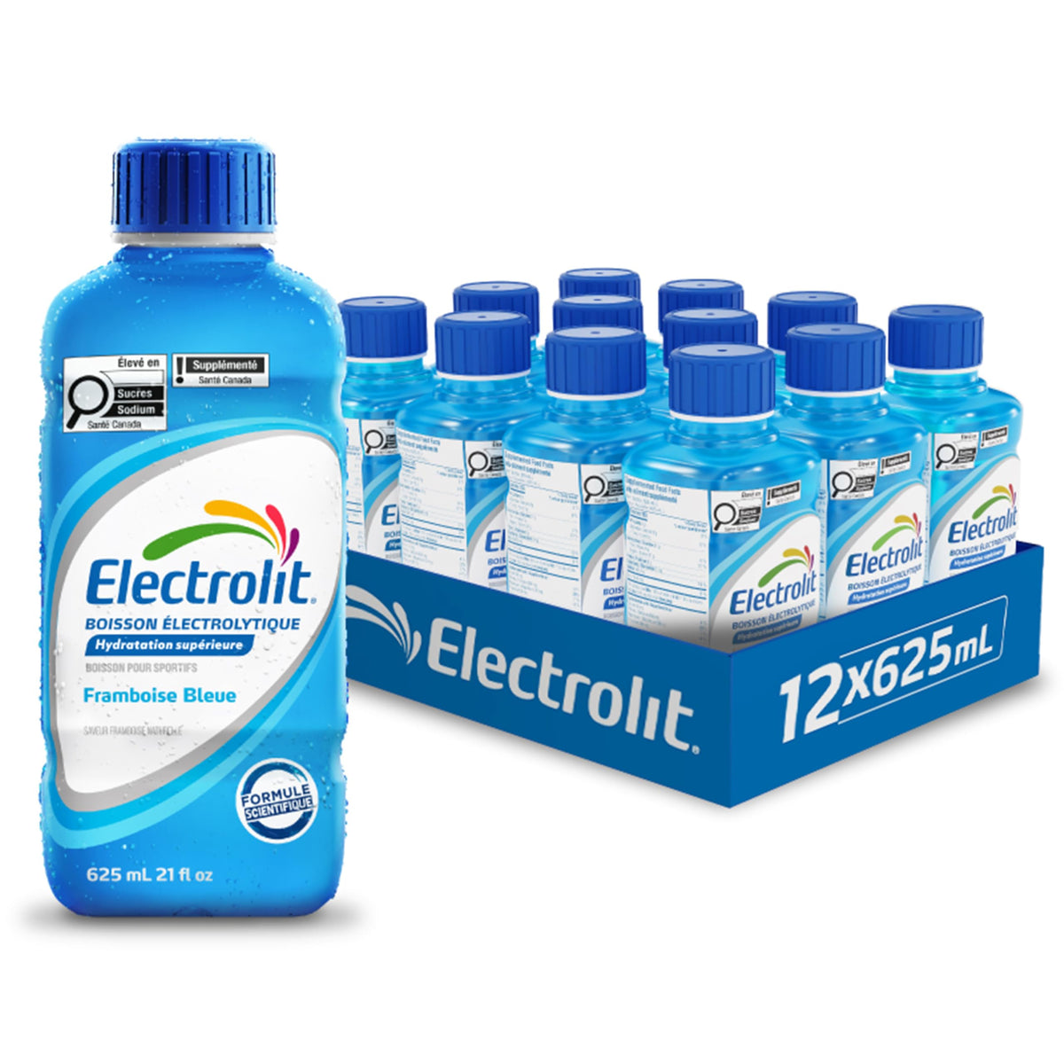 Electrolit Hydration Beverage & Recovery Drink w/Electrolytes, 625ml - Pack of 12- BLUE RASPBERRY