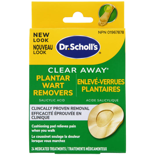 Dr. Scholl's Clear Away Wart Remover Plantar Wart,24 Count - Available at All In One Marketplace Canada