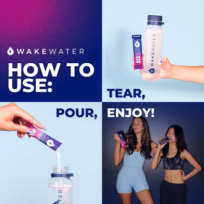 Wake Water Sugar Free Electrolyte Packets, Hydration Powder, Keto & Paleo Friendly Electrolyte Drink Mix, Fasting Hydration Packs, Travel Essentials, Pack of 10 (6g Each) (6 g (Pack of 10), Fruit Punch)