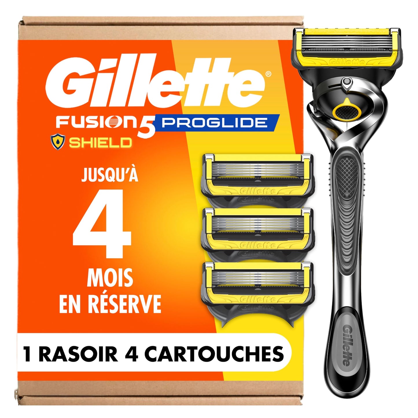 Gillette - ProGlide Shield Men's Razor, 1 Handle and 4 Refills Gillette