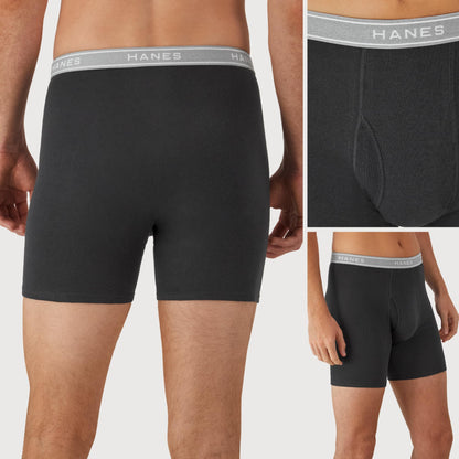 Hanes Mens Underwear Briefs, Cool Dri Moisture-Wicking Cotton No-Ride-up for Men, Multi-Packs Available Boxer, 12 Pack - Black, XX-Large US Hanes