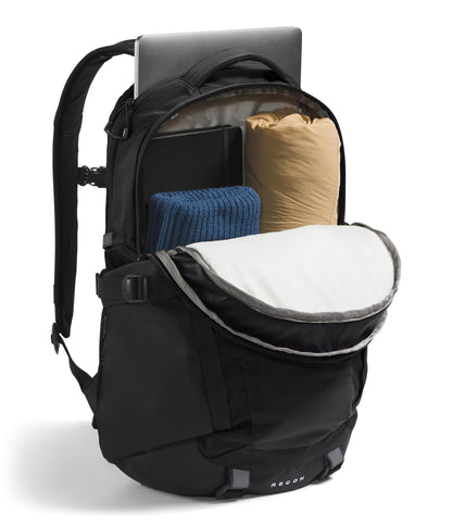 THE NORTH FACE Recon Everyday Laptop Backpack | Water Repellent Finish, 16" Laptop Sleeve, 2 Water Bottle Pockets, TNF Black/TNF Black-NPF, One Size