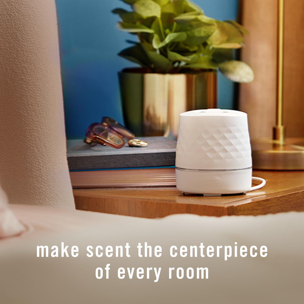 Febreze PLUG Scent Booster Starter Kit, White, Oil Diffuser, Air Freshener Plug In, Continuous Scent Device + 1 Gain Original Refill
