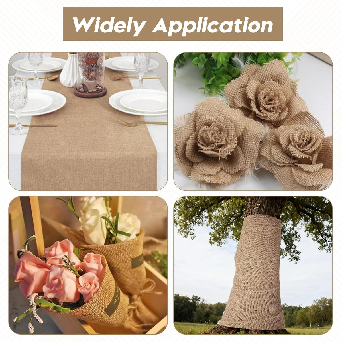 Vefhby Burlap Roll, 19.7FT x 15.7in Natural Burlap Fabric Tree Trunk Protector, Winter Outdoor Burlap Tree Wrap for Plant Winter Covering, Frost & Freeze Protection, Decor, Crafts, Gardening 🍁 All In One Marketplace Canada