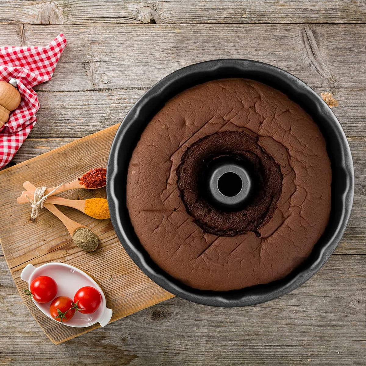 Cake Pans, 26cm/ 10'' Non-Stick Fluted Cake Pan, Heavy Duty Carbon Steel Tube Pan Baking Mold, Perfect Bakeware for Bavarois, Brownie, Jello, Flan, Meatloaf,Pudding (10'') 🍁 All In One Marketplace Canada