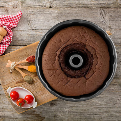 Cake Pans, 26cm/ 10'' Non-Stick Fluted Cake Pan, Heavy Duty Carbon Steel Tube Pan Baking Mold, Perfect Bakeware for Bavarois, Brownie, Jello, Flan, Meatloaf,Pudding (10'') 🍁 All In One Marketplace Canada