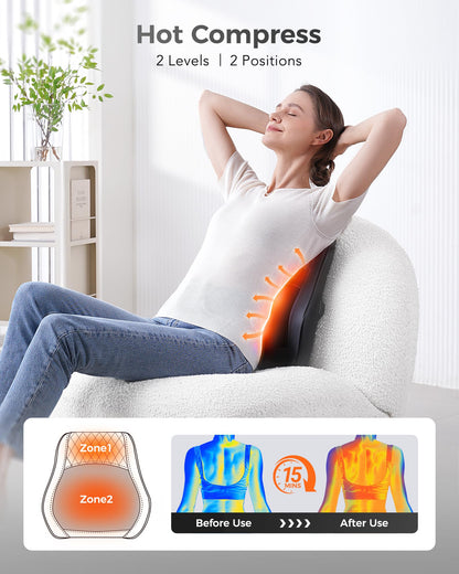 Boriwat Back Massager Neck Massager with Heat, Shiatsu Massage Pillow for Pain Relief, Massagers for Neck and Back, Shoulder, Leg, Gifts for Men Women Mom Dad, Stress Relax at Home Office and Car - Available at All In One Marketplace Canada