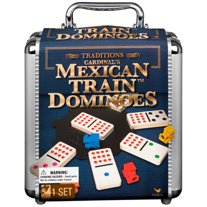 Spin Master Games, Mexican Train Dominoes Set in Aluminum Carry Case, Includes Colorful Trains for Fun-Filled Family Game Night, for Kids & Family, 2-8 Players, for Ages 8 & Up 🍁 All In One Marketplace Canada