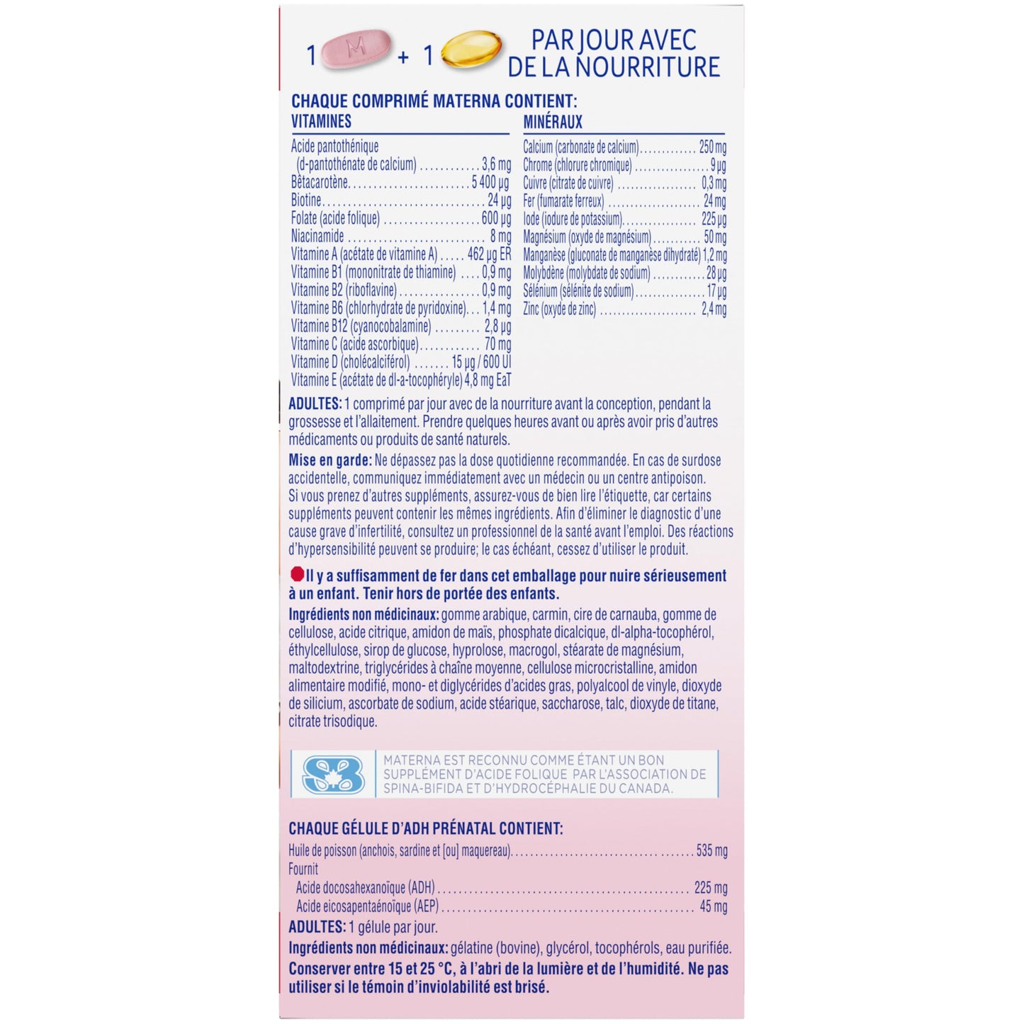 MATERNA Prenatal Multivitamin With DHA Combo Pack, Tablets And Softgels, 100% RDA Of Folic Acid, 127 g - Available at All In One Marketplace Canada