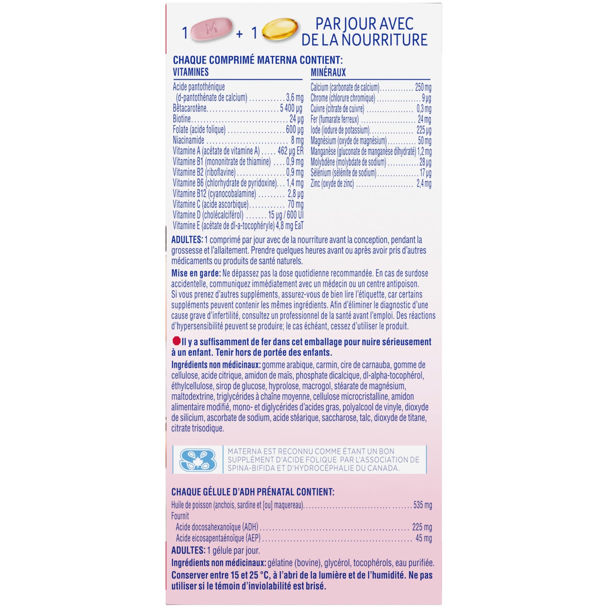 MATERNA Prenatal Multivitamin With DHA Combo Pack, Tablets And Softgels, 100% RDA Of Folic Acid, 127 g - Available at All In One Marketplace Canada
