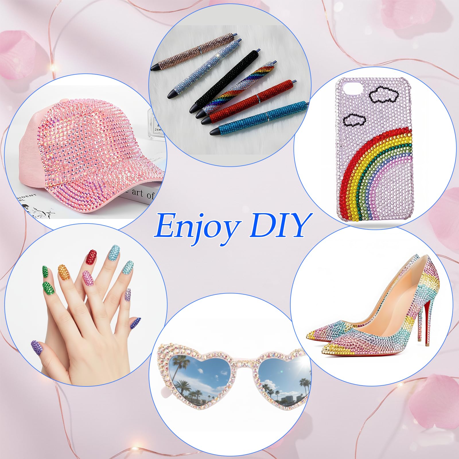 CyanHall Bedazzling Kit with 40 Colors, 32000 Pcs 3mm Flatback Rhinestones Resin Jelly Gems for Bedazzling, Rhinestone Kit with B7000 Glue for Nail Rhinestones, Shoes, Crafts, Diamond Art & DIY Bedazzler Projects - Available at All In One Marketplace Canada