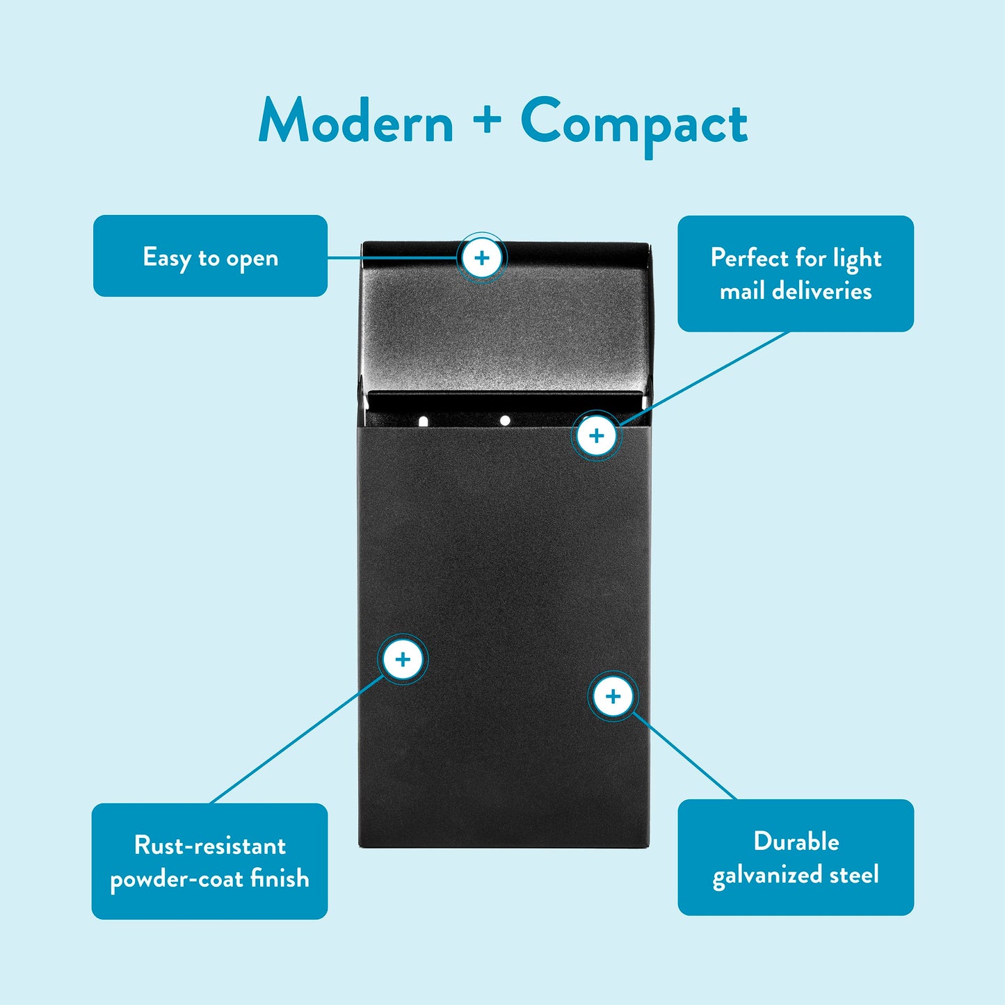 Architectural Mailboxes Modern Heritage Wall Mount Mailbox, Black, Small ARCHITECTURAL MAILBOXES