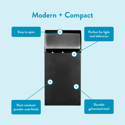Architectural Mailboxes Modern Heritage Wall Mount Mailbox, Black, Small ARCHITECTURAL MAILBOXES