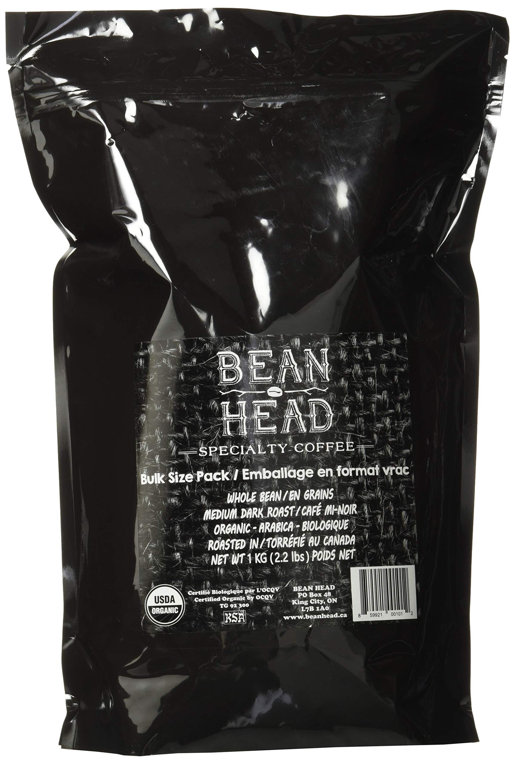 BEAN HEAD Organic Specialty Grade Coffee – 1 KG Whole Bean Bulk Pack