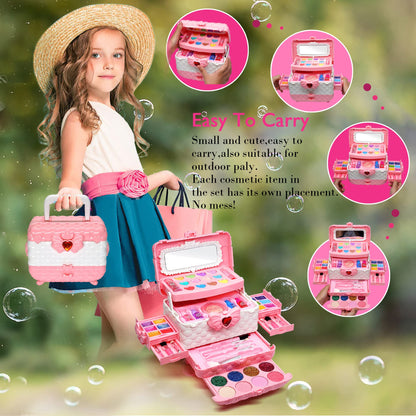 Kids Makeup Kit Toys for Girls - Kids Toys Washable Real Girls Make Up Set Princess Little Girl Makeup,Children Pretend Play Makeup Set Toddler Girls Toys for Age 3-12 Christmas Birthday Gifts 🍁 All In One Marketplace Canada